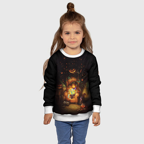 Детский свитшот Book nightmares / 3D-Белый – фото 4