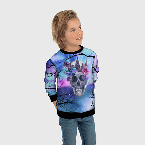 Детский свитшот Череп короля / 3D-Черный – фото 3