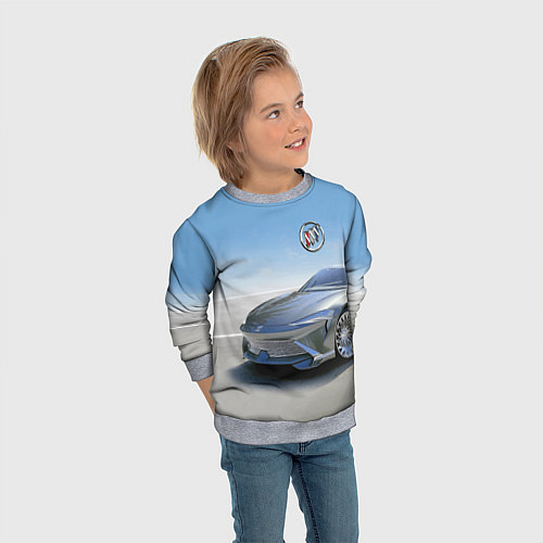 Детский свитшот Buick concept в пустыне / 3D-Меланж – фото 3