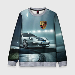 Свитшот детский Porsche - racing route - motorsport, цвет: 3D-меланж