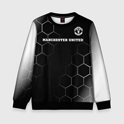 Свитшот детский Manchester United sport на темном фоне: символ све, цвет: 3D-черный