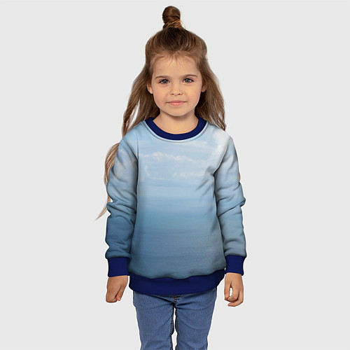 Детский свитшот Крымское море / 3D-Синий – фото 4