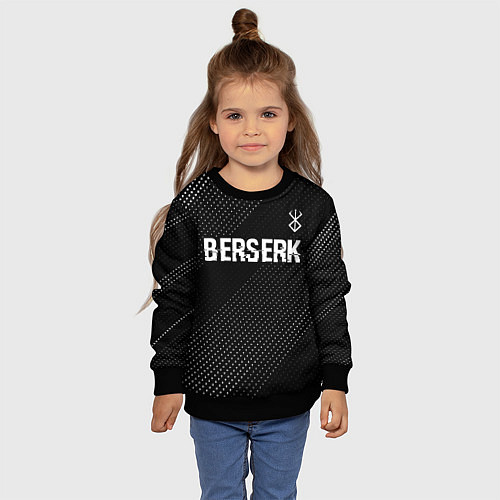 Детский свитшот Berserk glitch на темном фоне: символ сверху / 3D-Черный – фото 4