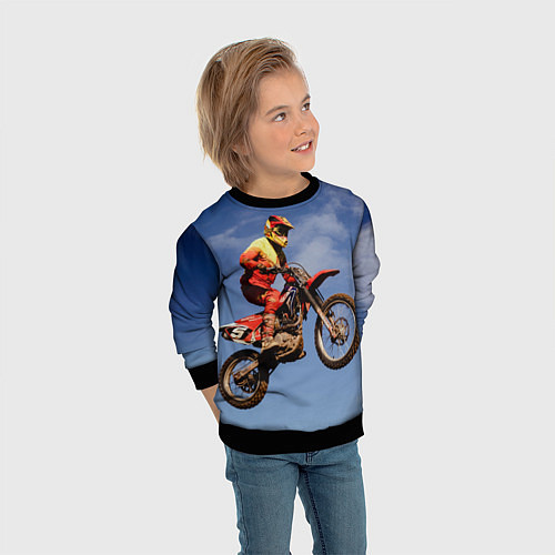 Детский свитшот Мотофристайл / 3D-Черный – фото 3