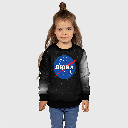 Детский свитшот Люба Наса космос / 3D-Черный – фото 4