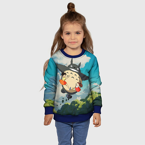 Детский свитшот Flight Totoro / 3D-Синий – фото 4