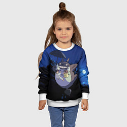 Свитшот детский Night flight Totoro, цвет: 3D-белый — фото 2