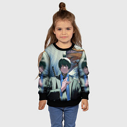 Свитшот детский Человек Бензопила Аки, цвет: 3D-черный — фото 2