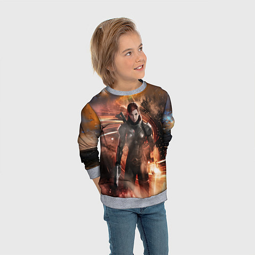Детский свитшот Mass Effect N7 - Jane Shepard / 3D-Меланж – фото 3