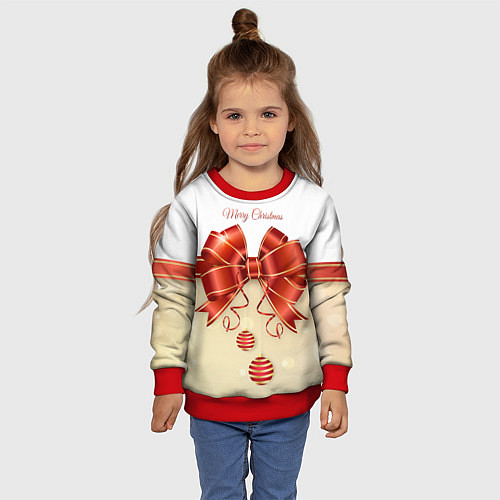Детский свитшот Подарочный бант с лентой / 3D-Красный – фото 4