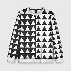 Детский свитшот Черно-белые треугольники паттерн