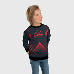 Свитшот детский Красный символ Hitman на темном фоне со стрелками, цвет: 3D-черный — фото 2