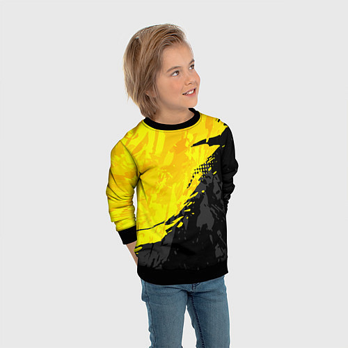 Детский свитшот Black and yellow / 3D-Черный – фото 3
