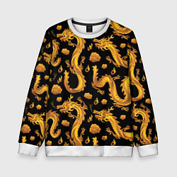 Свитшот детский Golden dragons, цвет: 3D-белый