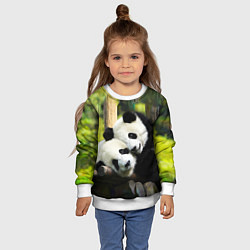 Свитшот детский Влюблённые панды, цвет: 3D-белый — фото 2