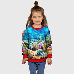 Свитшот детский Дно морское, цвет: 3D-красный — фото 2