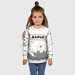 Свитшот детский Дарья - в красной рамке на светлом, цвет: 3D-белый — фото 2