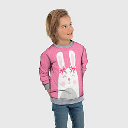 Свитшот детский Миссис кролик, цвет: 3D-меланж — фото 2
