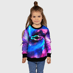 Свитшот детский Chevrolet неоновый космос, цвет: 3D-черный — фото 2