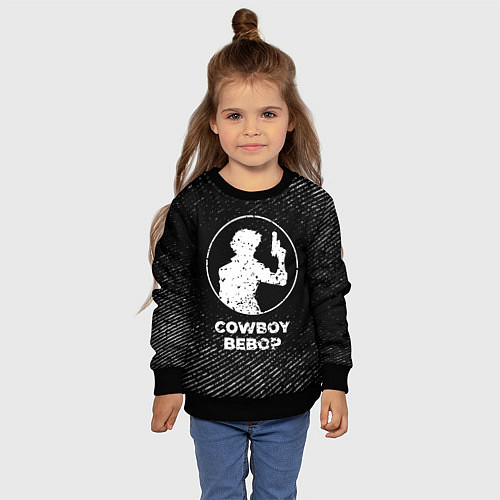 Детский свитшот Cowboy Bebop с потертостями на темном фоне / 3D-Черный – фото 4
