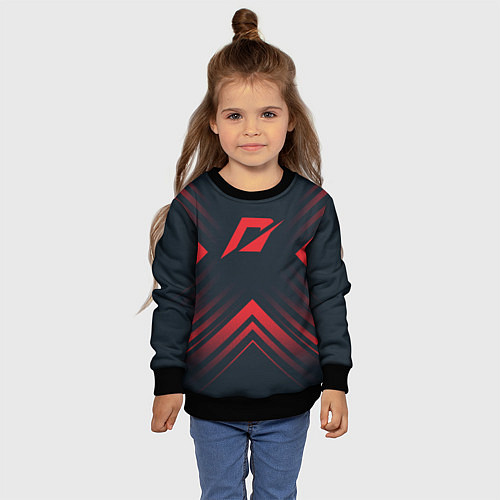 Детский свитшот Красный символ Need for Speed на темном фоне со ст / 3D-Черный – фото 4