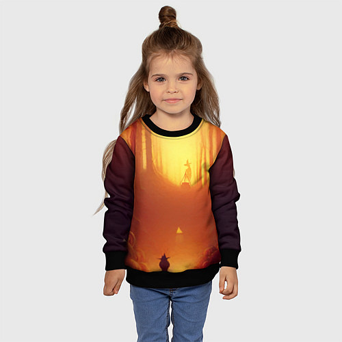 Детский свитшот Темная ведьма колдует в жутком лесу / 3D-Черный – фото 4