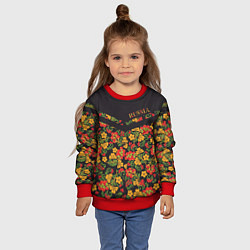 Свитшот детский Полосатая хохлома, цвет: 3D-красный — фото 2