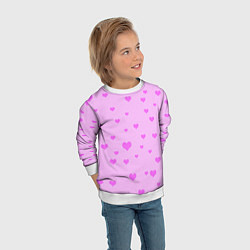 Свитшот детский Сердечки розовые абстракция, цвет: 3D-белый — фото 2