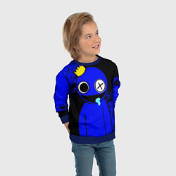 Свитшот детский Радужные друзья: улыбчивый Синий, цвет: 3D-синий — фото 2