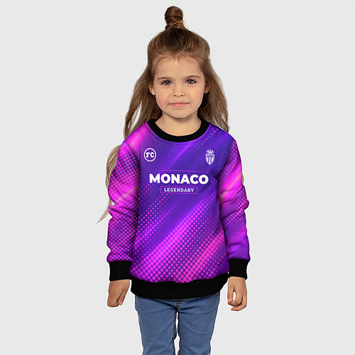 Детский свитшот Monaco legendary sport grunge / 3D-Черный – фото 4