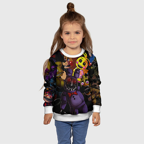 Детский свитшот Fivе Nights аt Frеddys / 3D-Белый – фото 4