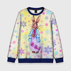 Свитшот детский Винтажный кролик, цвет: 3D-синий