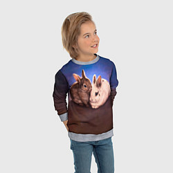 Свитшот детский Кроличьи нежности, цвет: 3D-меланж — фото 2