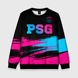 Детский свитшот PSG - neon gradient: символ сверху