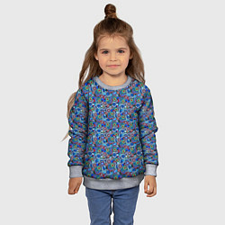 Свитшот детский Паттерн из цветочных узоров, цвет: 3D-меланж — фото 2