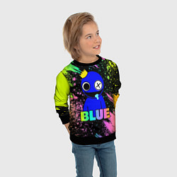 Свитшот детский Rainbow Friends - Blue, цвет: 3D-черный — фото 2