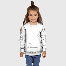 Свитшот детский Кролик минимализм, цвет: 3D-белый — фото 2