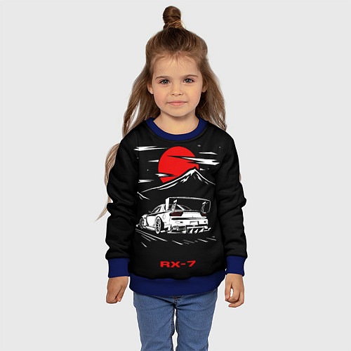 Детский свитшот Мазда RX - 7 JDM Style / 3D-Синий – фото 4