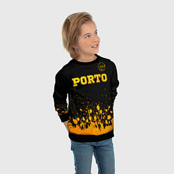 Свитшот детский Porto - gold gradient: символ сверху, цвет: 3D-черный — фото 2