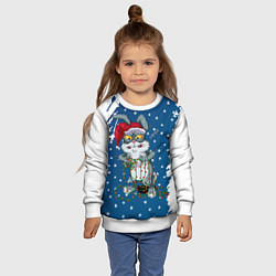 Свитшот детский Кролик и гирлянда - 2023, цвет: 3D-белый — фото 2