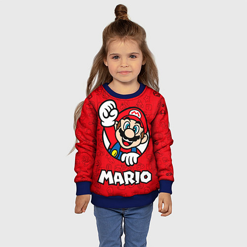 Детский свитшот Луиджи и Марио / 3D-Синий – фото 4