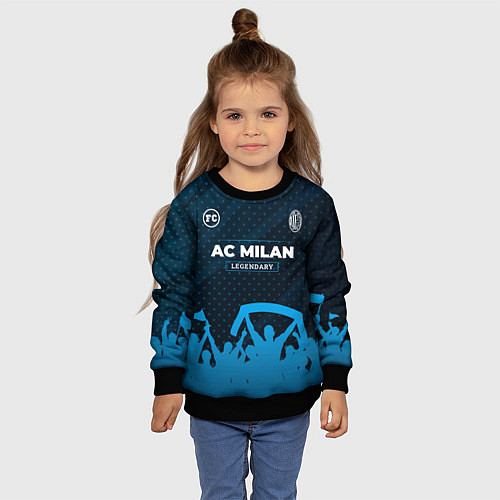 Детский свитшот AC Milan legendary форма фанатов / 3D-Черный – фото 4