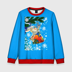 Детский свитшот Новогодний подарок для зайки