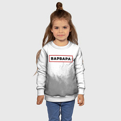 Свитшот детский Варвара - в красной рамке на светлом, цвет: 3D-белый — фото 2