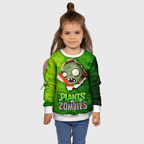 Детский свитшот Green zombie / 3D-Белый – фото 4