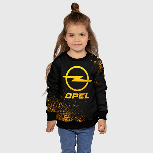 Детский свитшот Opel - gold gradient / 3D-Черный – фото 4