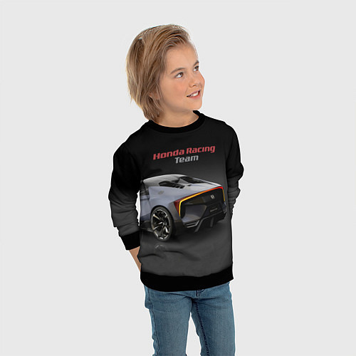 Детский свитшот Honda Racing Team - Japan / 3D-Черный – фото 3