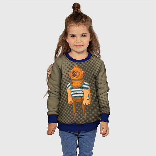 Детский свитшот Моряк-водолаз / 3D-Синий – фото 4