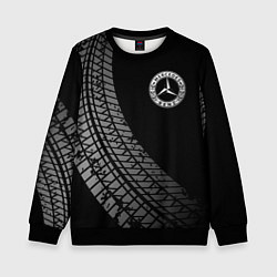 Свитшот детский Mercedes tire tracks, цвет: 3D-черный
