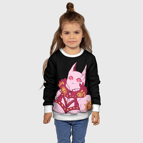 Детский свитшот Милый стенд Killer Queen - Jojo / 3D-Белый – фото 4